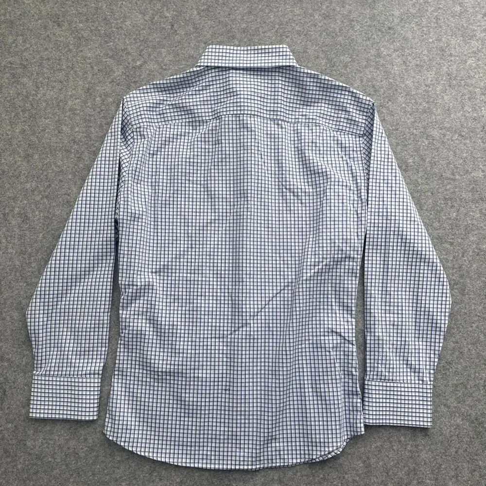Banana Republic Long Sleeve Plaid Button Down Shirt Slim Fit Men's M Blue White